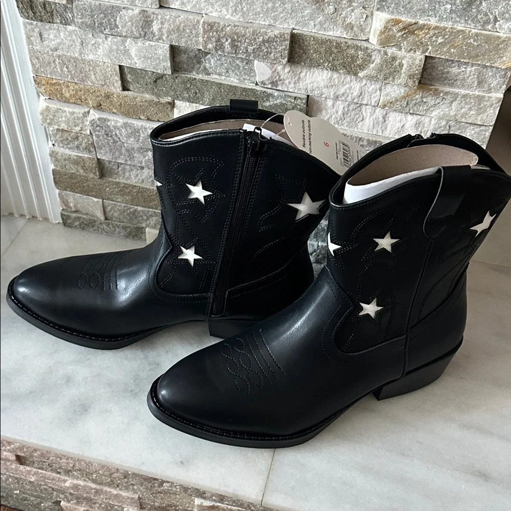 Wonder Nation Big Girls Star Western Cowgirl Boots Size 6